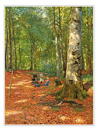 Tableau  Dans la clairière de la forêt - Peder Mørk Mønsted
