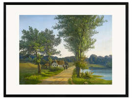 Kehystetty taidepainatus Danish summer landscape with riders on the country road