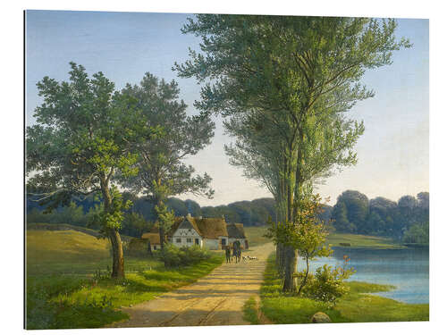 Gallery print Danish summer landscape with riders on the country road