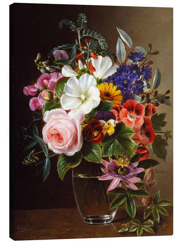 Canvastavla Bouquet of flowers in a vase