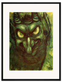 Gerahmter Kunstdruck Grinsender Teufelskopf