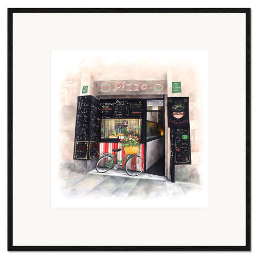 Impression artistique encadrée Petite pizzeria