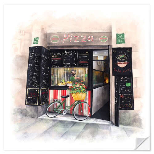 Wall sticker Small pizzeria