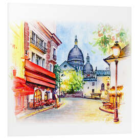 PVC-taulu Place du Tertre and Sacré-Coeur in Montmartre