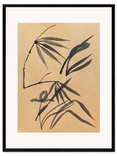 Inramat konsttryck Bamboo - Ink Study I.