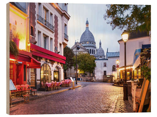 Quadro de madeira Montmartre de manhã, França