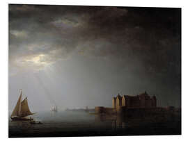 Foam board print Kalmar Castle in the moonlight