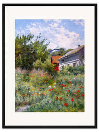 Gerahmter Kunstdruck Mohnblumenwiese