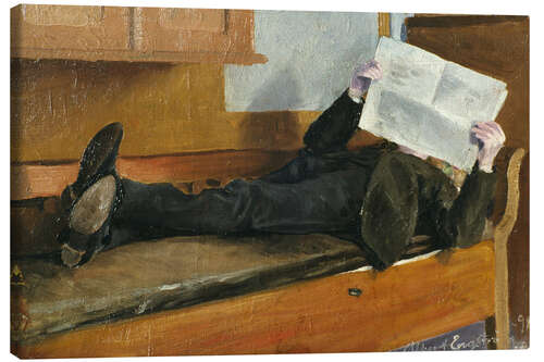 Canvas print The artist's father, reading a newspaper