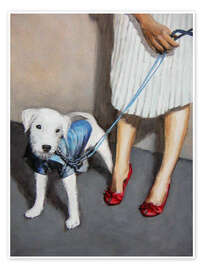 Wall print  Dog with Lady - Sarah Morrissette