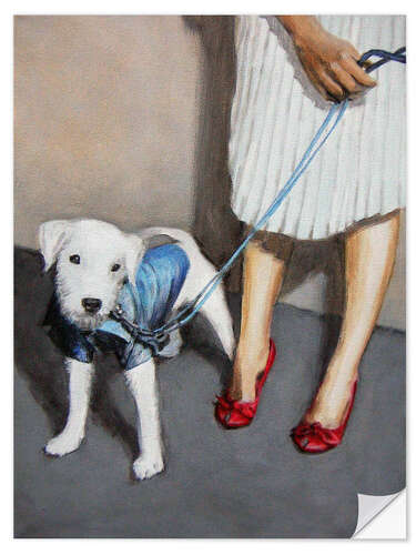 Wandsticker Hund mit Frauchen