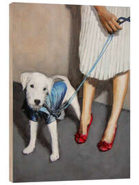 Wood print Dog with Lady