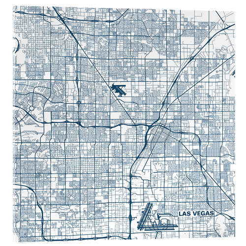 Quadro em acrílico Mapa de Las Vegas