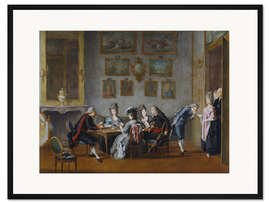 Gerahmter Kunstdruck Gesellschaft zum Kartenspiel