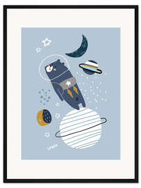 Gerahmter Kunstdruck Bären-Astronaut