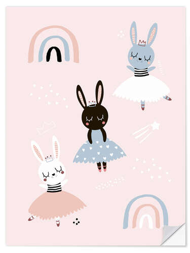 Wandsticker Prima Hasen-Ballerinas