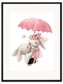 Gerahmter Kunstdruck Alle unter einem Schirm