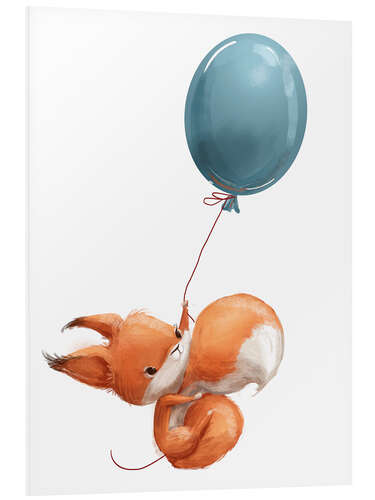 Foam board print Red squirrel with balloon