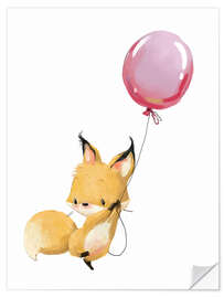 Selvklæbende plakat Fox with a balloon