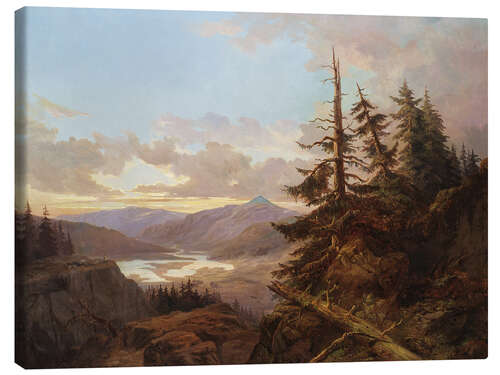 Canvas-taulu Norwegian landscape in the early morning light