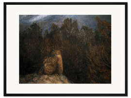 Gerahmter Kunstdruck Der Uhu tief im Wald