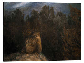 Magnettafel Der Uhu tief im Wald