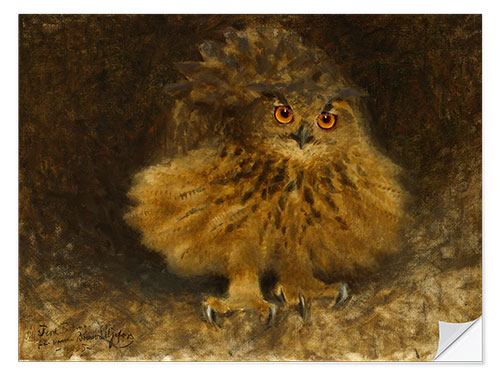 Muursticker An eagle owl