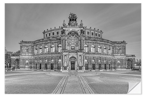 Wall sticker Semperoper in Dresden black and white