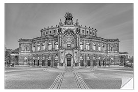 Wall sticker Semperoper in Dresden black and white