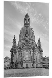 Foam board print Frauenkirche in Dresden black and white