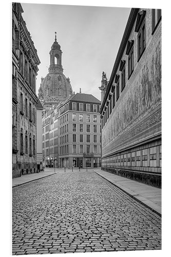 PVC-tavla Procession of princes in Dresden black and white