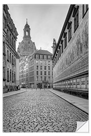 Wall sticker Procession of princes in Dresden black and white