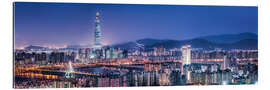 Gallery Print Seoul Skyline bei Nacht mit Lotte World Tower