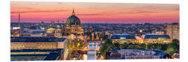 Foam board print Berlin skyline with Berlin Cathedral at sunset