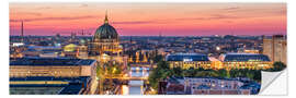 Sticker mural Toits de Berlin avec la cathédrale de Berlin au coucher du soleil