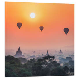 Tableau en PVC Montgolfières au-dessus des temples de Bagan