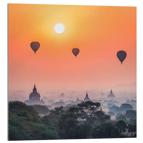 Gallery print Hot air balloons over the temples of Bagan