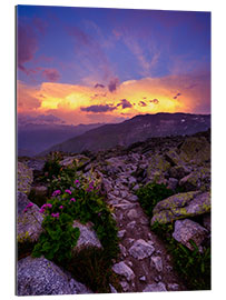 Gallery print Colorful sunset at Furkapass after a thunderstorm