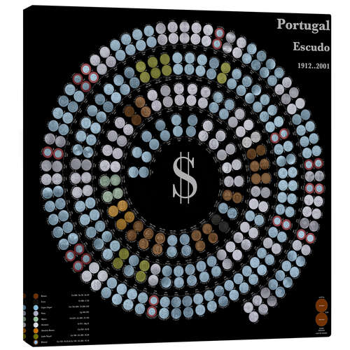 Canvas print A Espiral do Escudo: Cores Metálicas à Noite