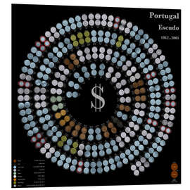 Foam board print A Espiral do Escudo: Cores Metálicas à Noite