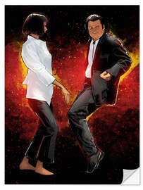 Selvklebende plakat Pulp Fiction Dancing