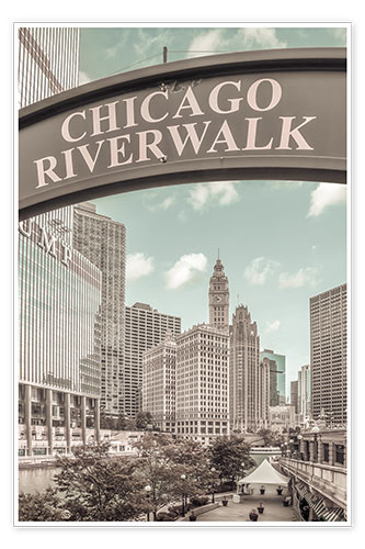 Poster Sur les rives de la rivière Chicago