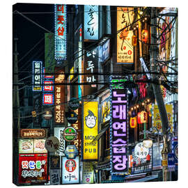 Canvas print Colorful neon signs in the Songpa-gu district in Seoul