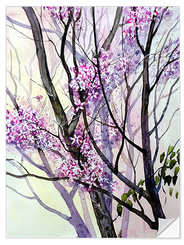 Wall sticker Blooming blood plum