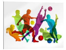 Galleriprint Soccer Players Colourful Silhouettes I