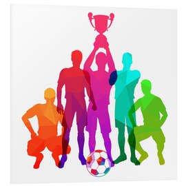 Quadro em PVC Soccer Players Colourful Silhouettes II