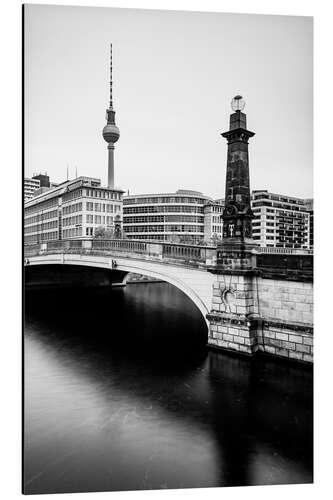 Aluminiumsbilde Spree looks at Berlin Fernsehturm