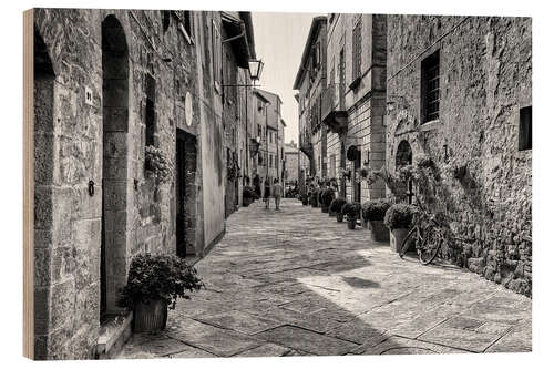 Holzbild Pienza in der Toskana