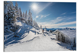 Aluminium print Ski tour on Tegelberg in Bavaria