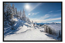 Gerahmter Kunstdruck Skitour am Tegelberg im Bayern